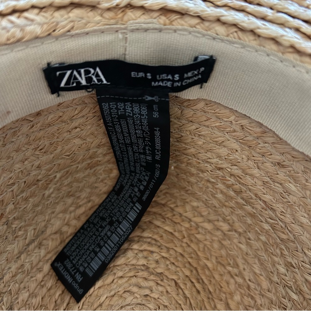 Zara Woven Straw Tan Black Trim - Picture 8 of 10